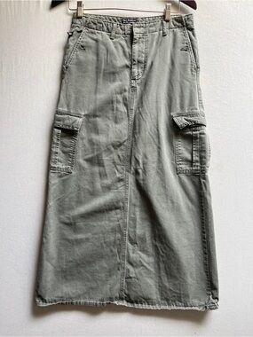 Polo Jeans Co Ralph Lauren Button Fly Cargo Maxi Skirt Size 4